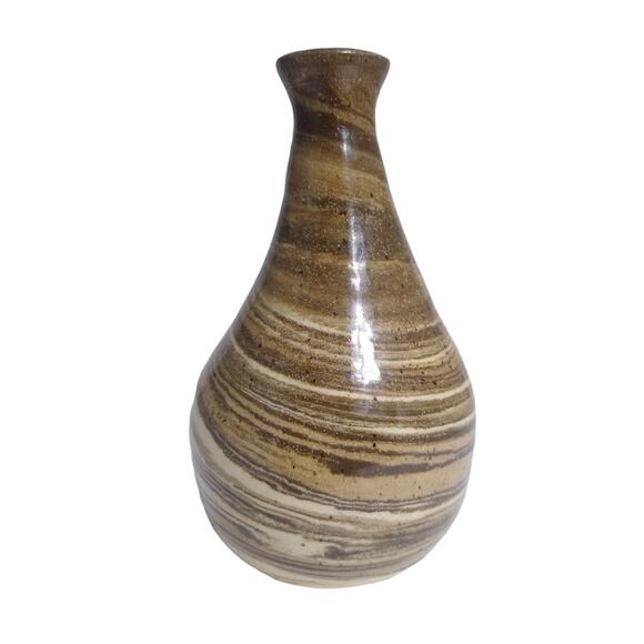 Neriage Marble Bud Vase Artist Signed JFN - Picture 2 of 5